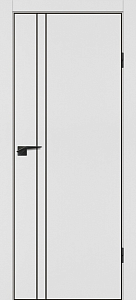 Товар Межкомнатная дверь П-20 кромка АБС черная c 4-х ст. Белый матовый